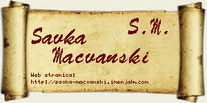 Savka Mačvanski vizit kartica